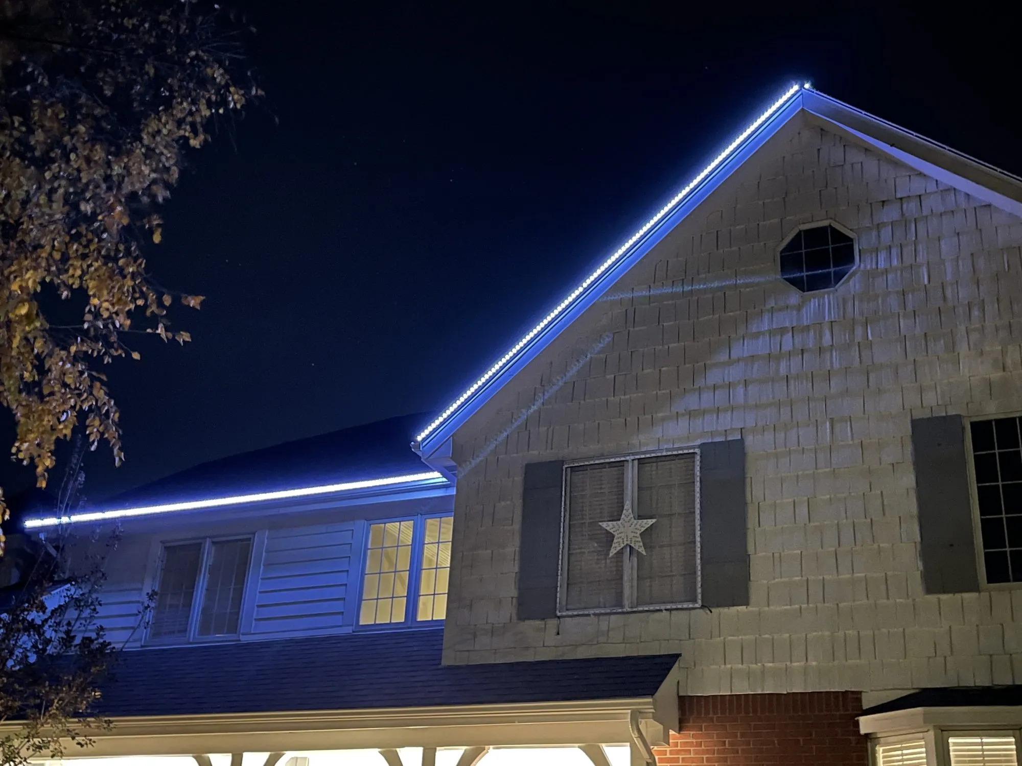 The roofline lit up, 2021